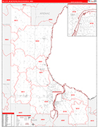 Bay City Metro Area Wall Map Red Line Style